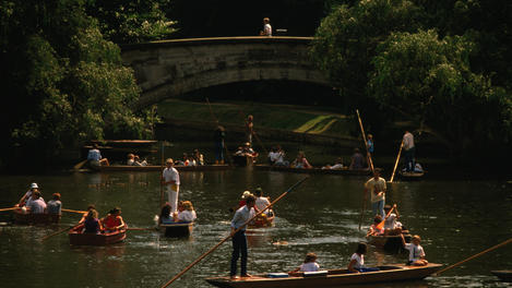 Punting on Cambridge River.