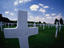 Tombstones in the American Military Cemetery, Madingley, commemorating lives lost in WWII.