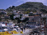 A view of the colourful Mediterranean fishing port of Hydra.