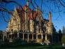 Impressive facade and entrance to what is now a museum, Craigdarroch Castle was built in 1880 as a home to coal millionaire, Robert Dunsmuir, in Victoria on Vancouver Island.