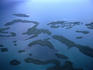 Aerial view of the Mangrove islands on the south coast of Belize.