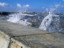 Choppy seas on the Casablanca waterfront.
