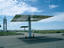 View of one of the Heliostats collecting solar energy and then focussing sunlight to the tower in the background, a solar thermal power plant that creates electricity, Sandia National Laboratories, Albuquerque.