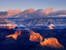 Snow frosted canyon tops.