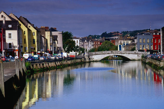 Waterfront houses line the south channel of the River Lee.