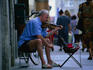 A violinist busks on the streets of Zagreb.