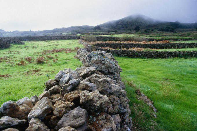 Stone walls on farm land around Las Montanetas, one of the island's oldest villages