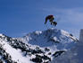 Extreme skier jumping.