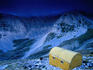 The Fusco bivouac (2455m), providing accomodation and shelter on hiking and climbing trails through the Maiella National Park.