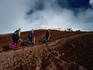 Mountaineers on approach to snowline on Cotopaxi - Cotopaxi National Park