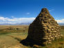 Farming along the eastern shore of Lake Titicaca: A pile of haybales - La Paz
