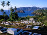 The view looking over Calvaire Cemetery where artist Paul Gauguin and singer Jacques Brel are buried.