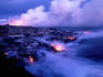 Lava flows at Kamoamoa Black Sands beach in the Hawaii Volcanos National Park.