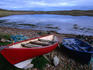 Fishing boats hauled up at Hamma Voe.