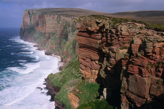 Old Red Sandstone Cliffs toward St Johns Head.