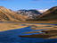 Jokulgil river and rhyolite hills from Landmannalaugar campsite.