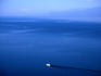 Aerial view of a boat on Lake Baikal.