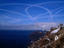 Stream of aeroplane, Lake Baikal