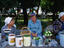Produce market beside the Trading Arcades on Trade Square.
