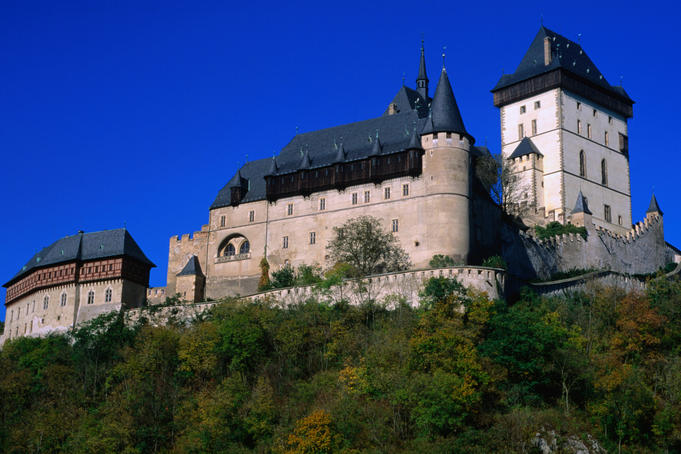 Karlstejn Castle was founded by Charles IV in 1348 as a royal hideaway and treasury for the crown jewels. Updated in the 19th century, it is one of the most visited castles in the Czech Republic.