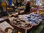 Handicrafts on sale at the market of Les Baux-de-Provence.