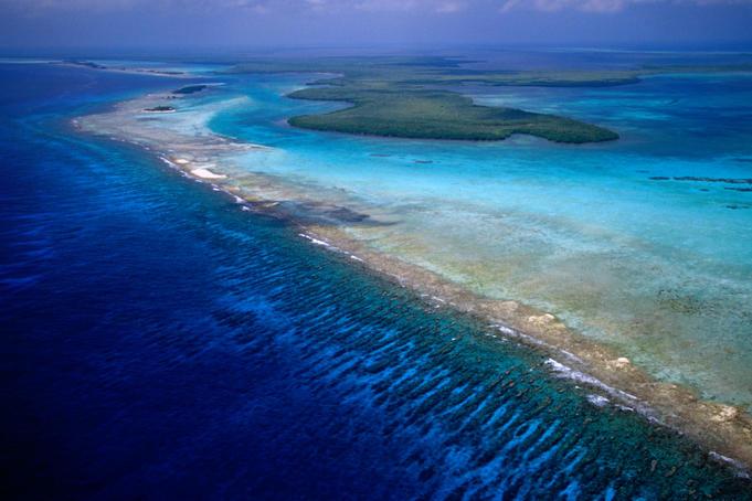 Aerial view of the Barrier Reef.