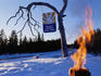 Fire and snow mark the gateway to the Arctic circle in Kuusamo.