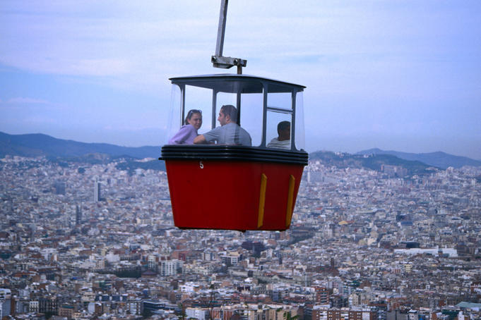 A good way to see the city of Barcelona and the city's small mountain, Montjuic is from the cable-car.