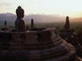 Statue of Buddha at dusk.