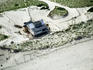 Overhead of house in dunes at Cape Cod..