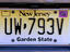 New Jersey numberplate, New Jersey