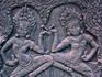 Apsaras decorate Angkor Wat. Apsaras are feminine deities of the Buddhist religion