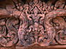The exquisite and detailed carvings of classical Khmer art at Bantey Srei.