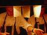 Chefs prepare meals at one of Melbourne's premier restaurants.