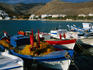 Fishing boats moored at Folegandros port.