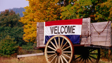 Welcome sign, New England