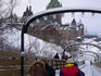 The toboggan slide near the historic landmark Frontenac Hotel in Quebec City.