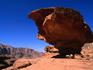Large sandstone mushroom shaped rock high up in Rakabat canyon.