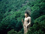 The giant 33m high brass Buddha statue at Beopjusa(Popchusa) Temple on the side of a hill in Songnisan National Park.