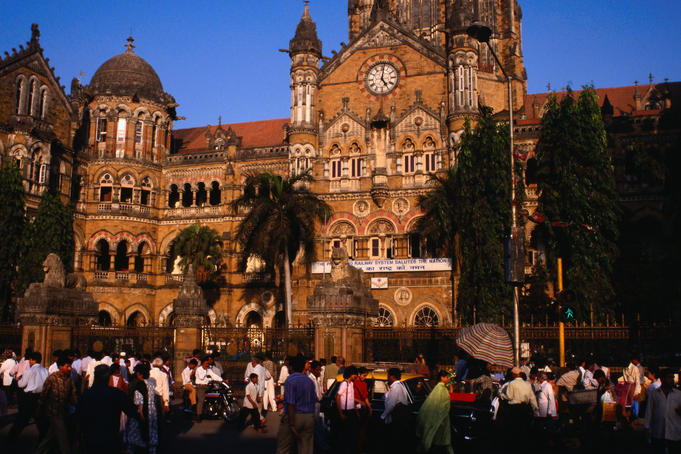 The Gothic facade of Victoria Terminus ( also known as Chhatrapati Shivaji Terminus ) was designed by Frederick Stevens in 1887 and inspired by London's St Pancras station, Mumbai.