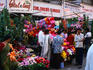Looking very pretty, but all artificial, flowers for sale at the bustling Mangaldas Market in Mumbai