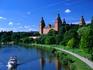 Renaissance Johannisburg Castle on banks of Main River in town of Aschaffenburg.