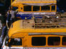 'Car rapides' wait for business at a terminus in Dakar.